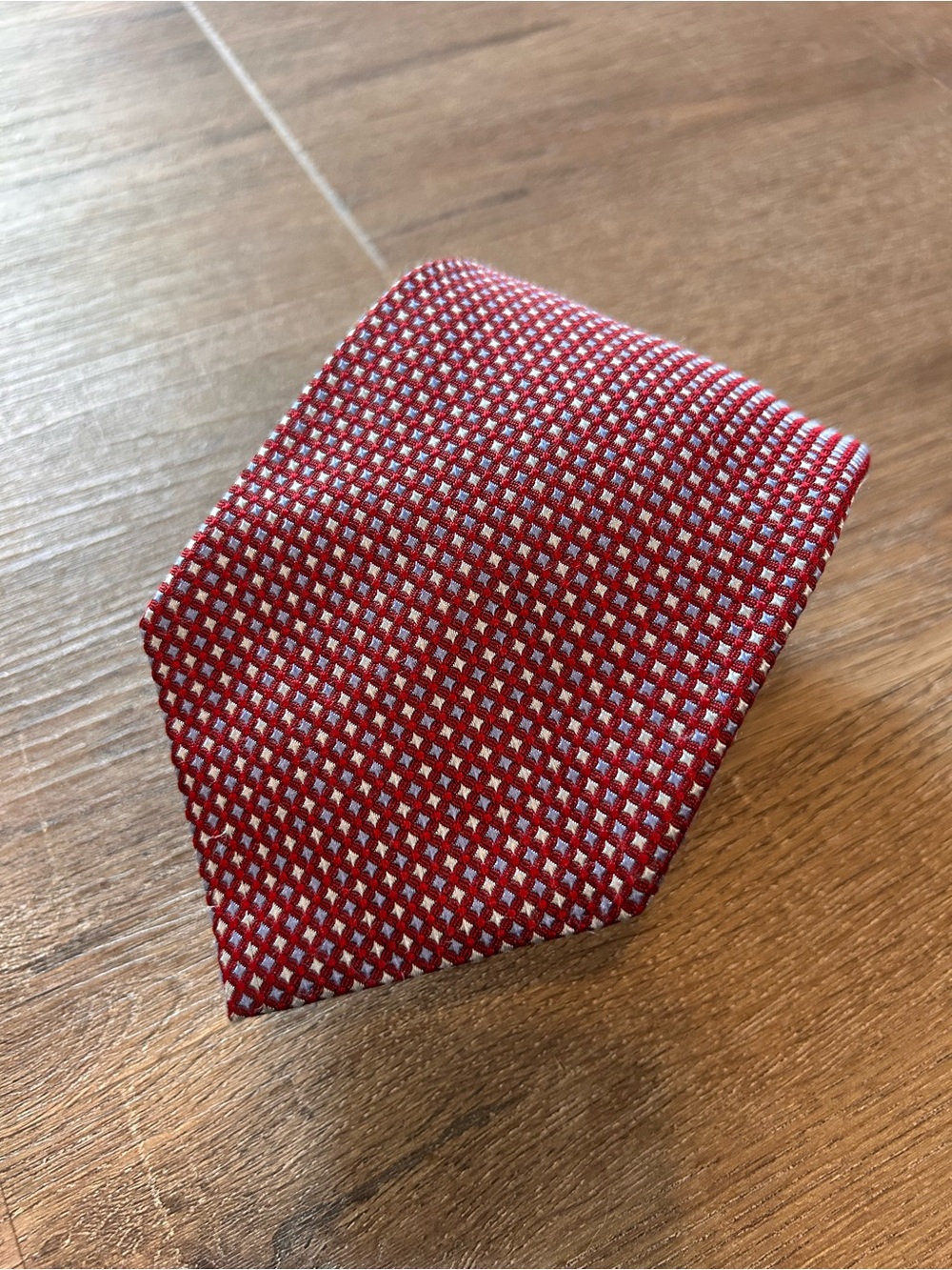 346 Brooks Brothers Men's Red Micro-Check Silk Tie